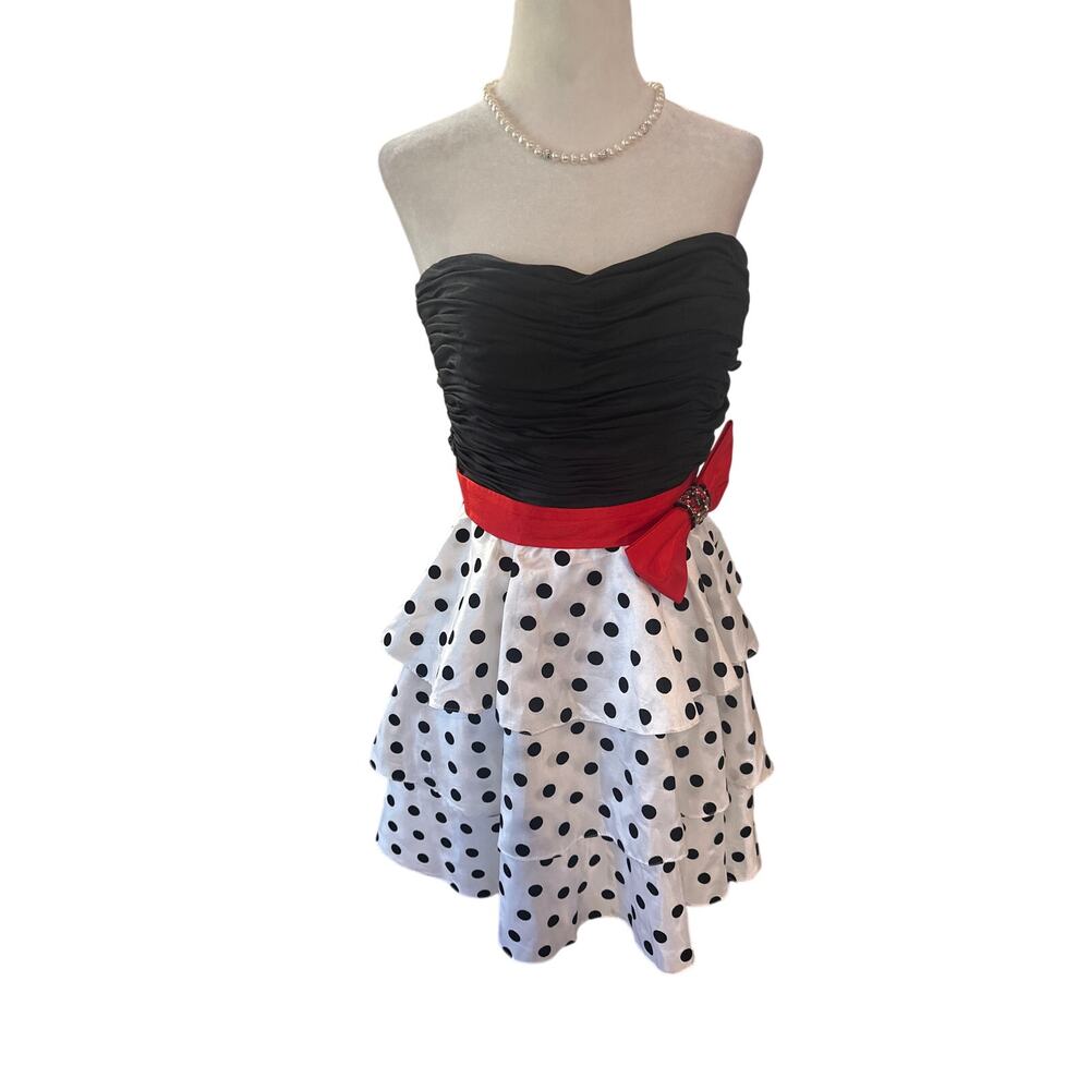 Alisha Hill Vintage Tiered Polka Dot Structured Party Dress - Sz 6
